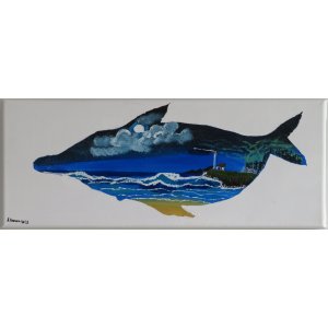 Keilrahmen 20x50cm
Titel: Der Delfin.